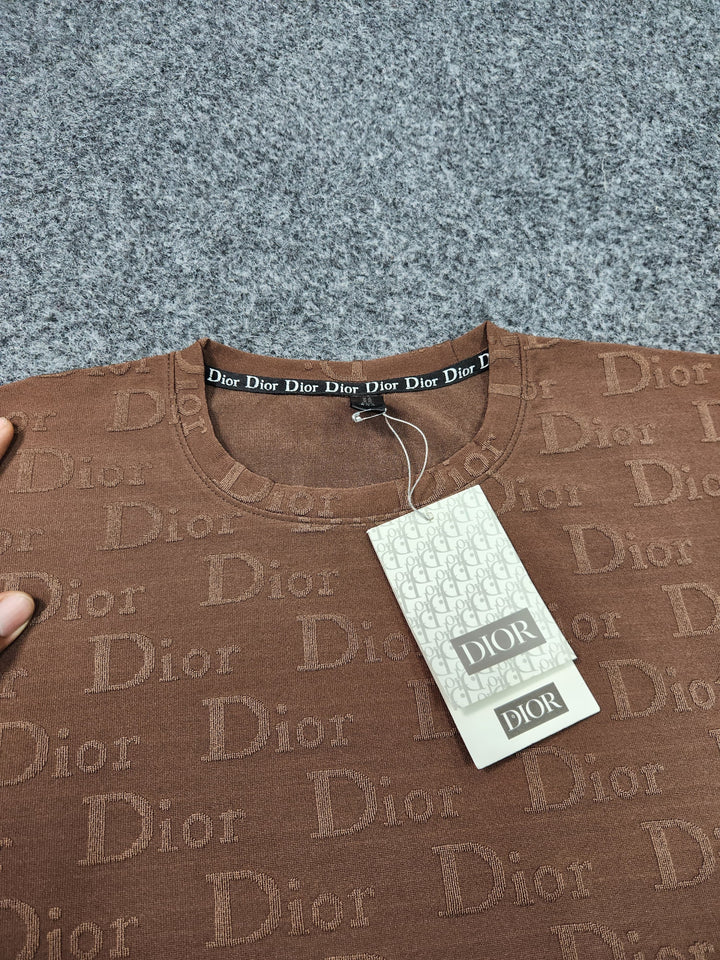 China Knit Texture Dior Printed T-Shirt