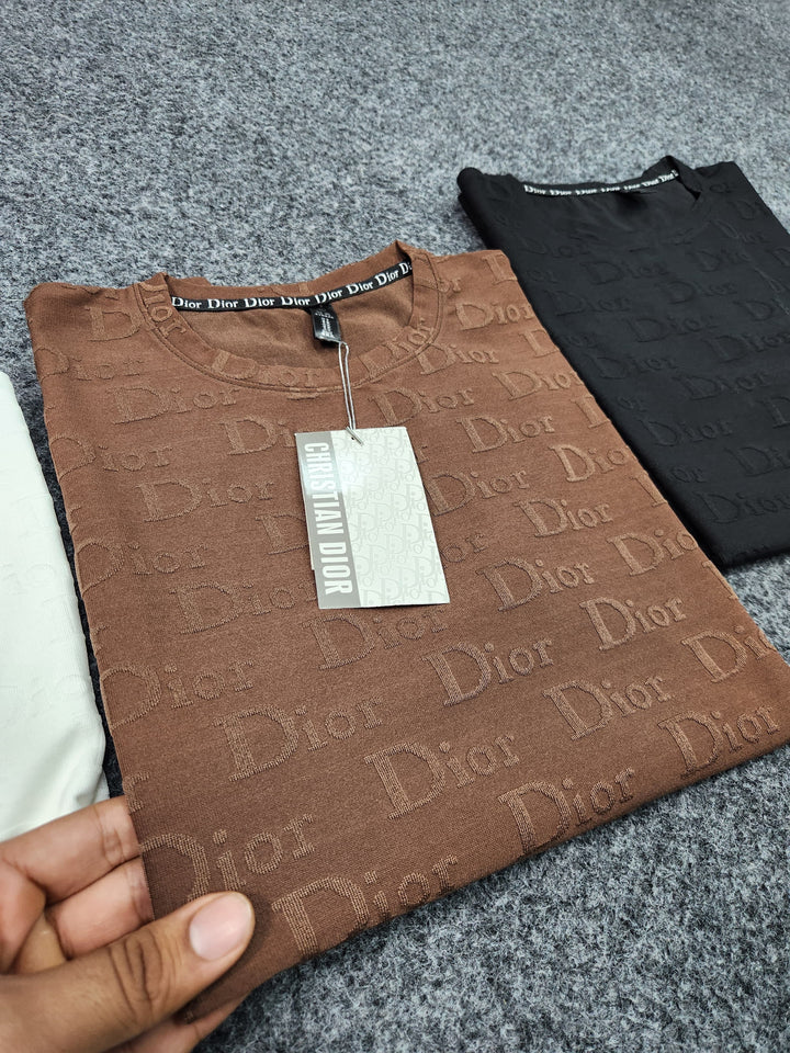 China Knit Texture Dior Printed T-Shirt